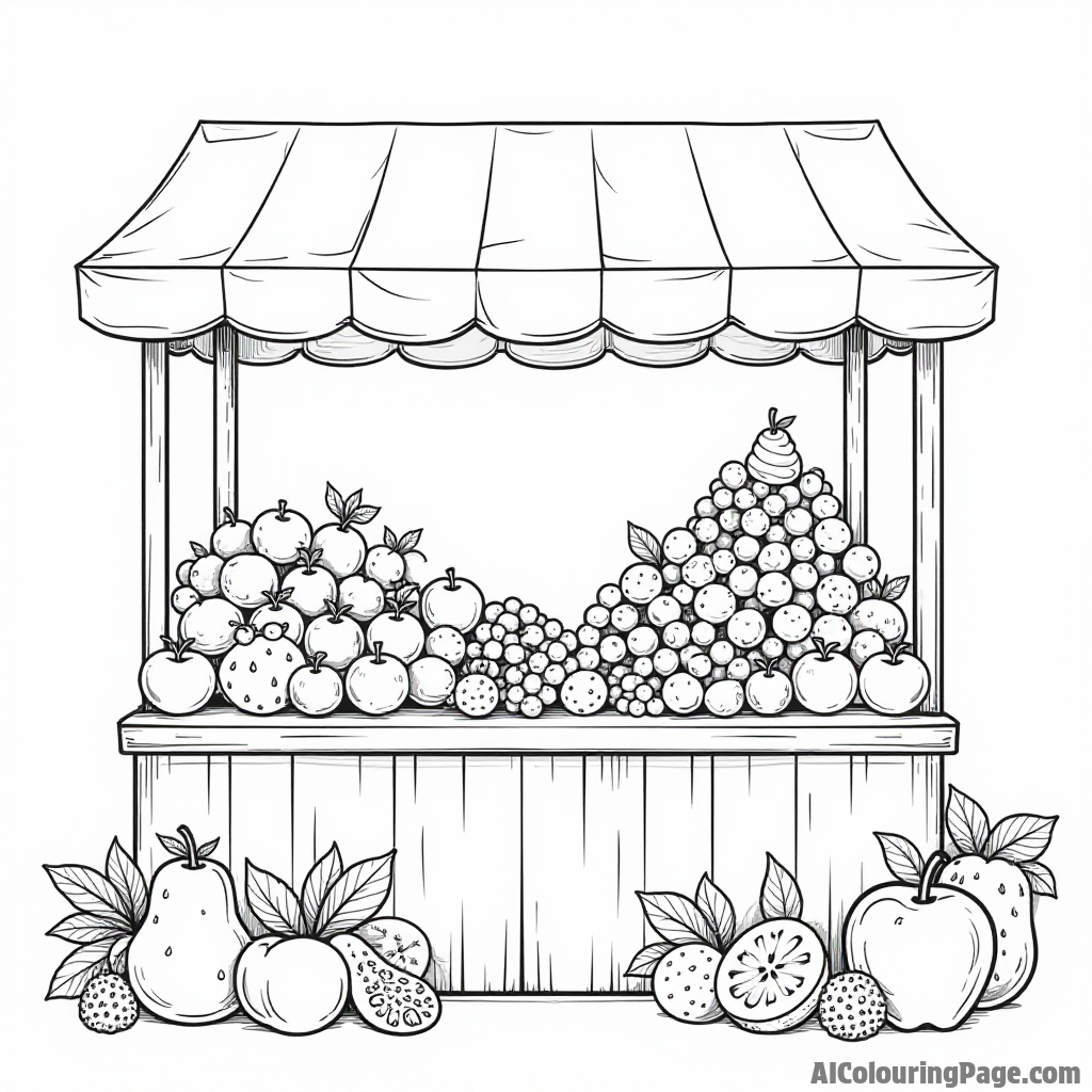 A vibrant farmer's market stall overflowing with fresh fruits used for making delicious ice cream