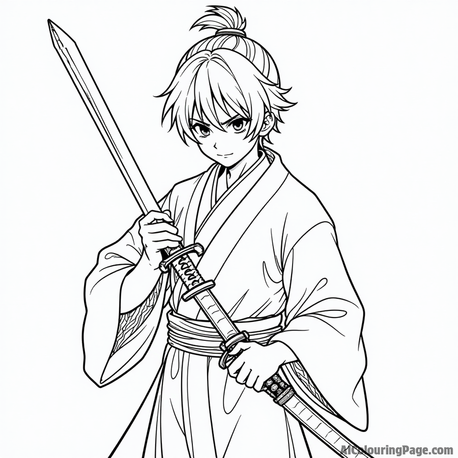 Tanjiro with Nichirin sword