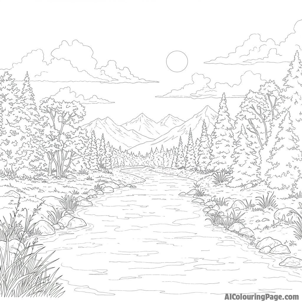 A clean river flowing through a vibrant, natural landscape.