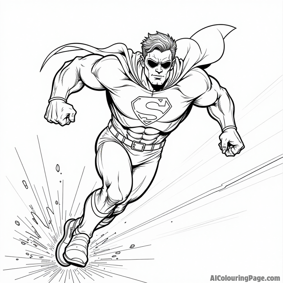 A superhero running at super speed