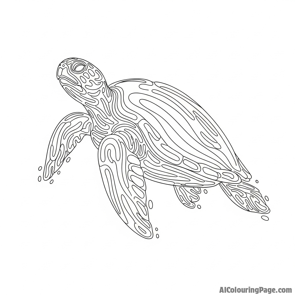 A turtle made of flowing water, its form barely held together.