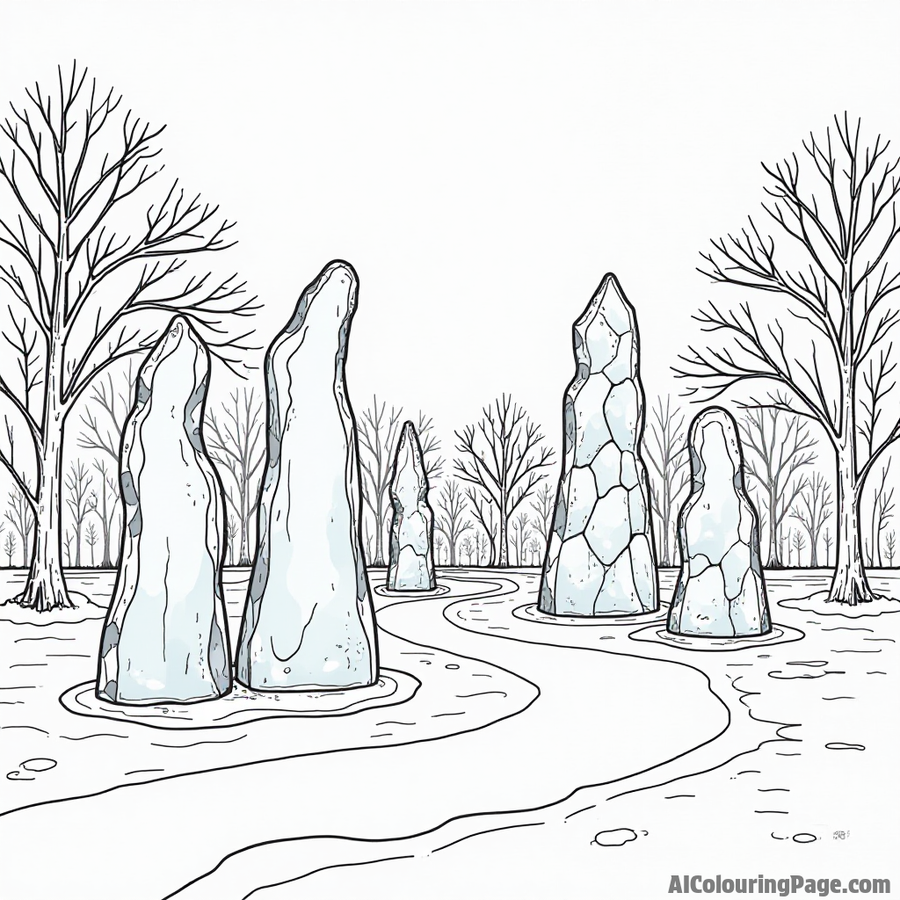 Ice sculptures in a park