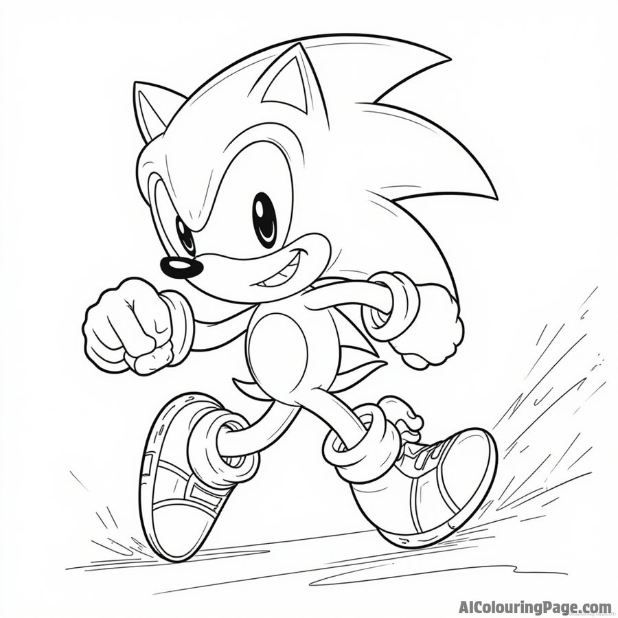 Sonic the Hedgehog running with rings