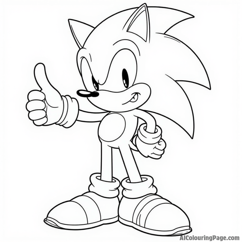 Sonic throwing a thumbs-up