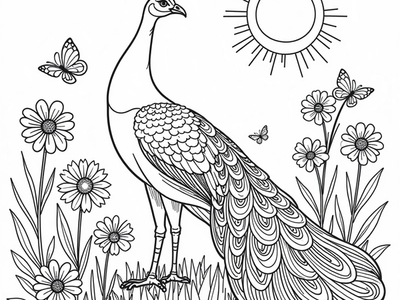 Free Peacock Coloring Pages
