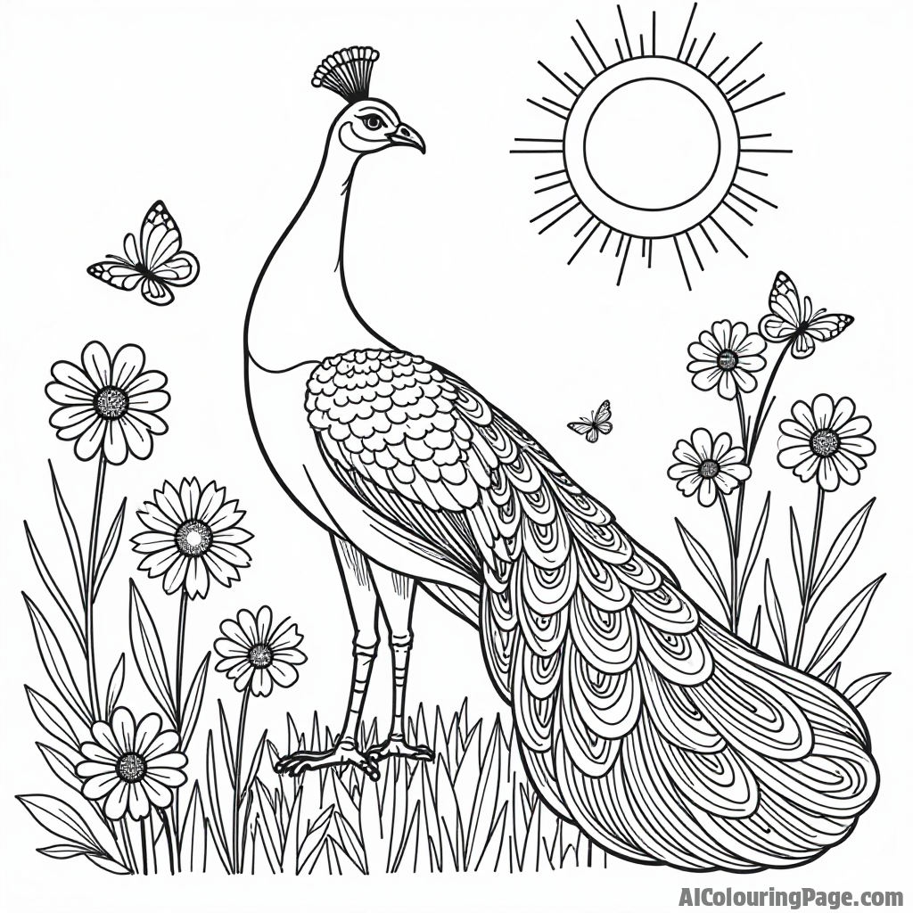 Free Peacock Coloring Pages