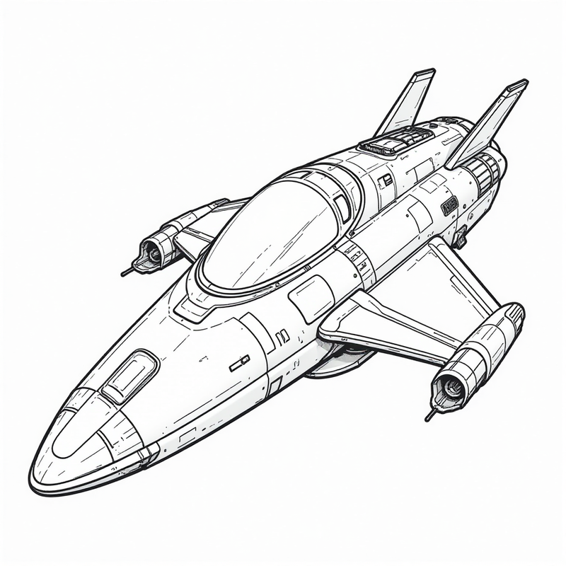 Anime spaceship with a cool design