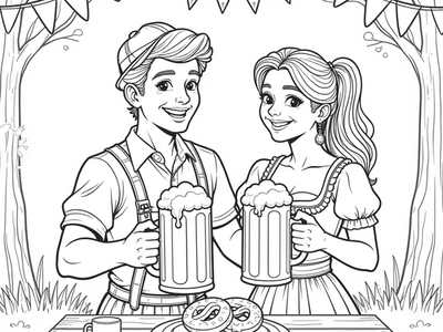 Free Oktoberfest Coloring Pages
