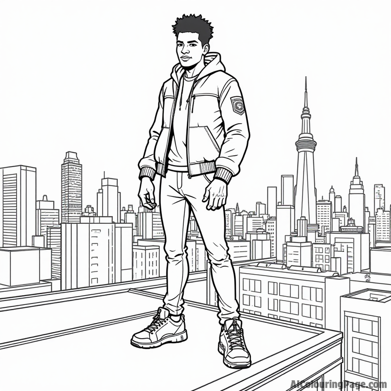 Miles Morales on a rooftop