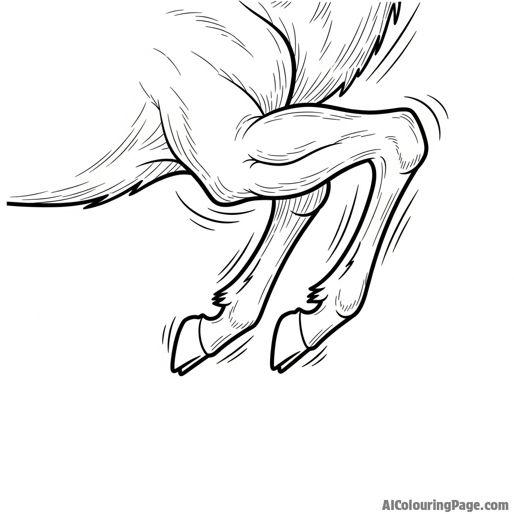 The powerful muscles of a deer's leg, tensed for a leap.