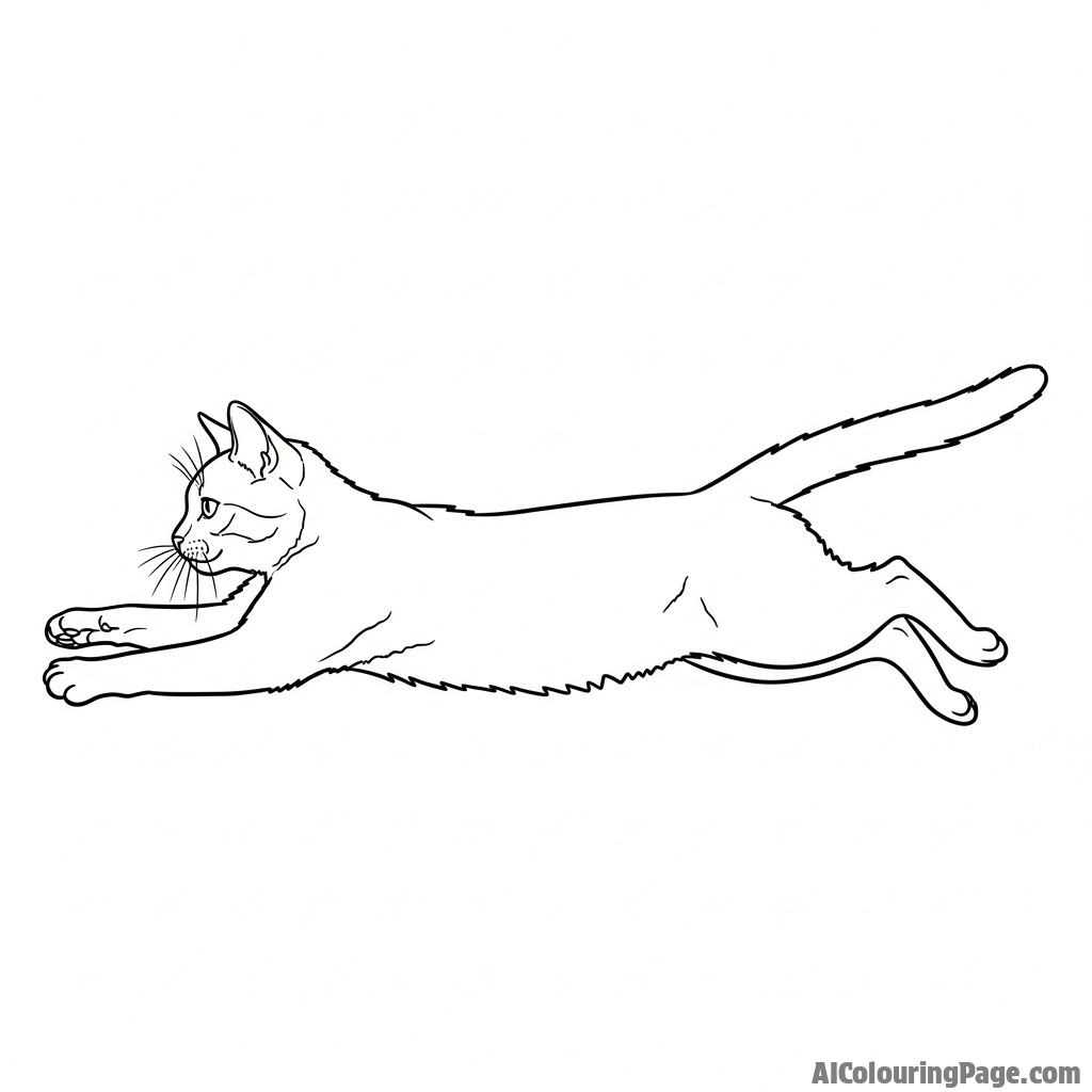 A sketch of a cat in motion, capturing its fluid movement.