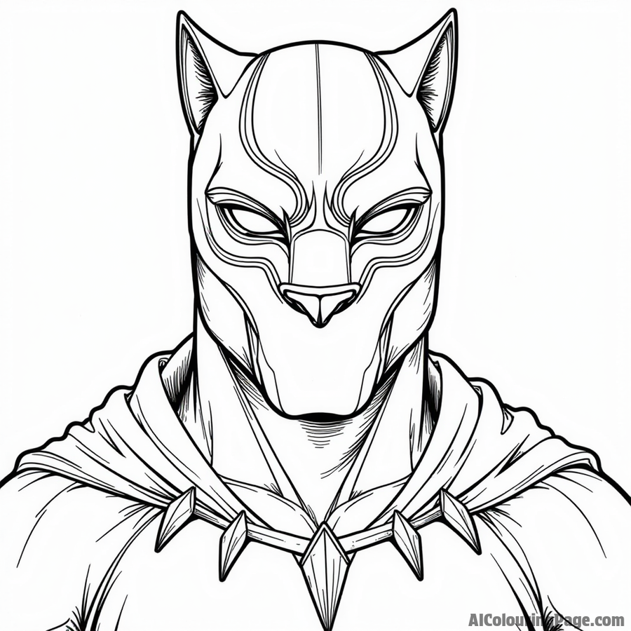 Black Panther with a mask and cape