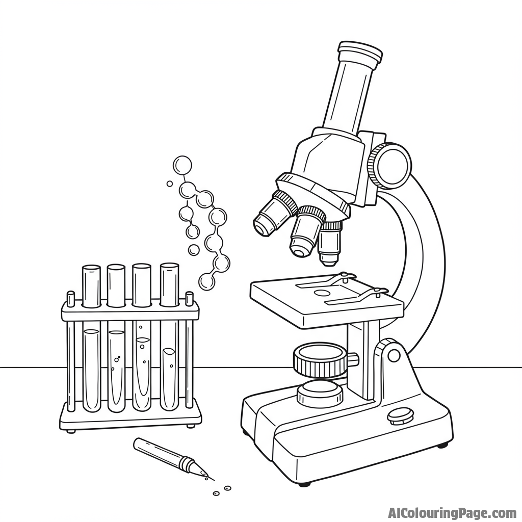A microscope on a lab table, awaiting discovery.