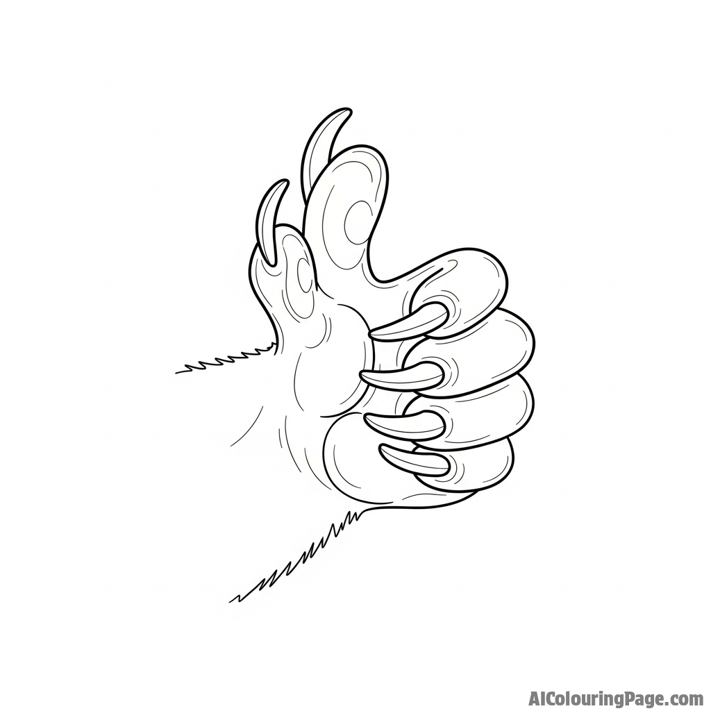 A detailed view of a koala's hand, highlighting its two opposable digits.