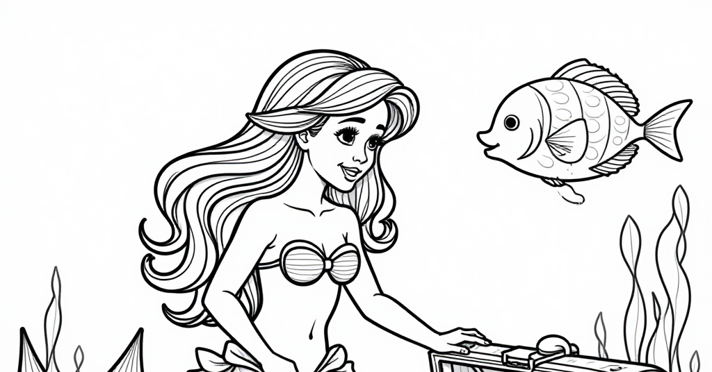 Free Mermaid Coloring Pages