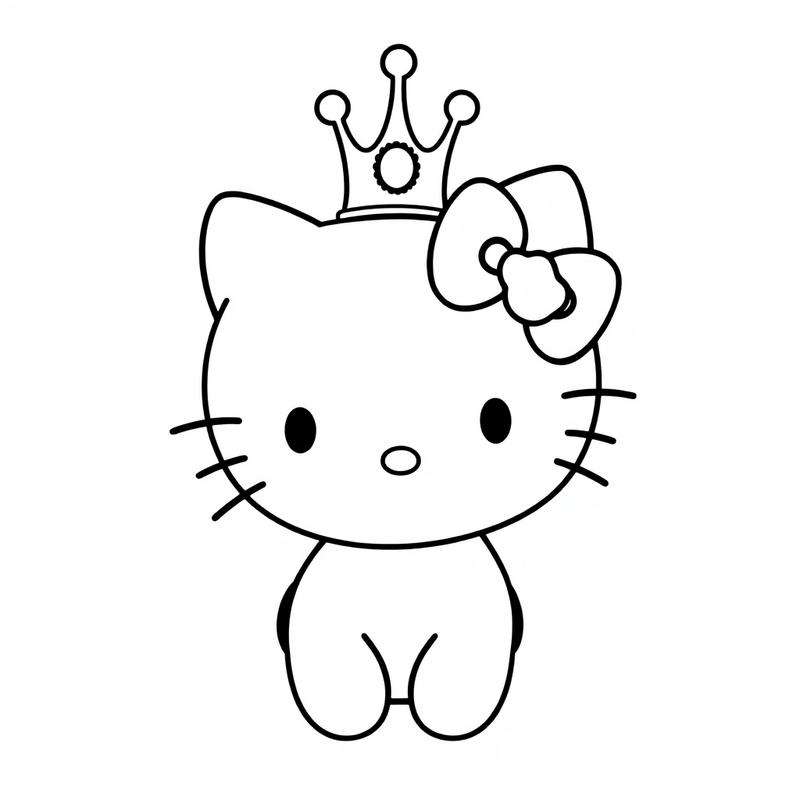 Hello Kitty wearing a crown