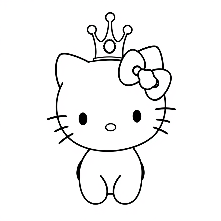 Hello Kitty wearing a crown