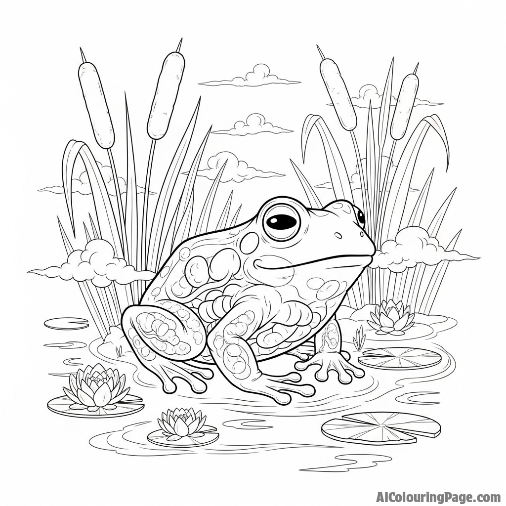 A ghost-like, translucent frog in a misty, ethereal swamp.