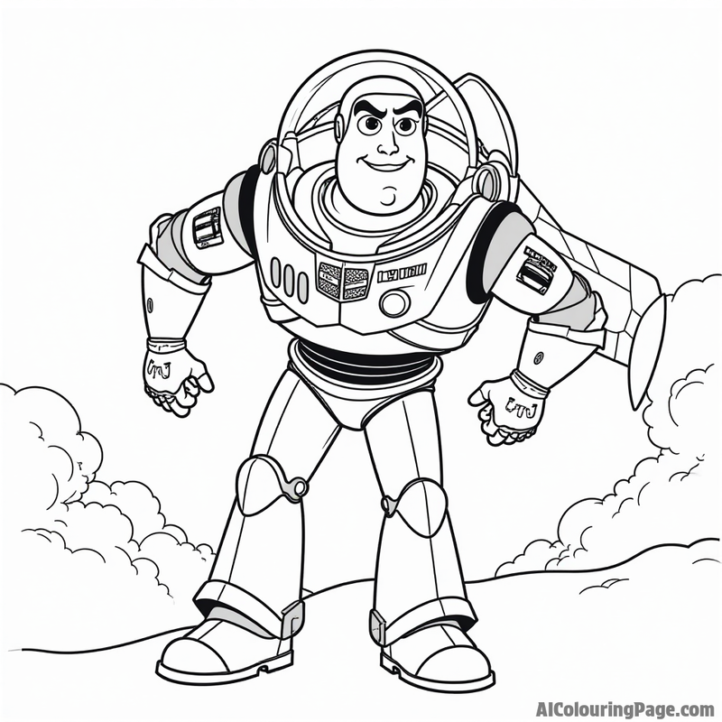 Buzz Lightyear in a rocket ship