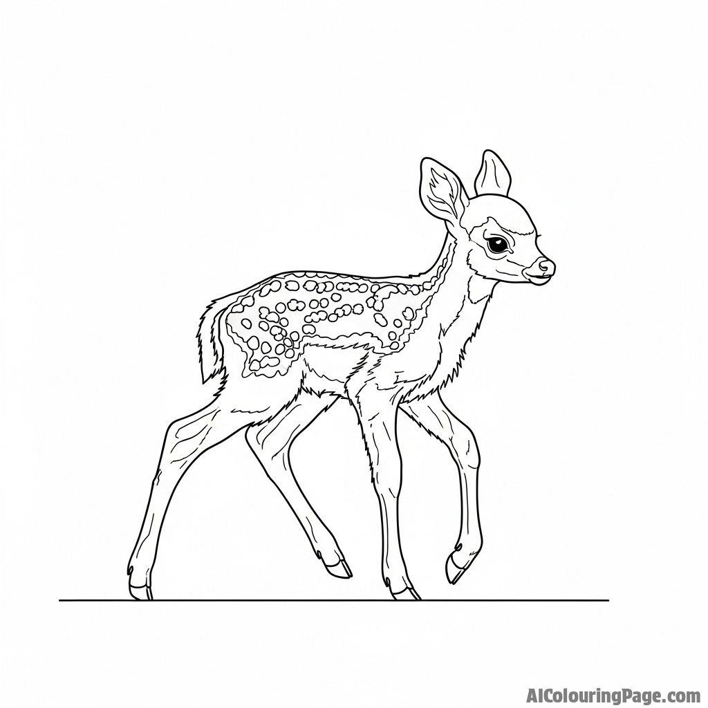 A young fawn taking its first wobbly steps on uncertain legs.