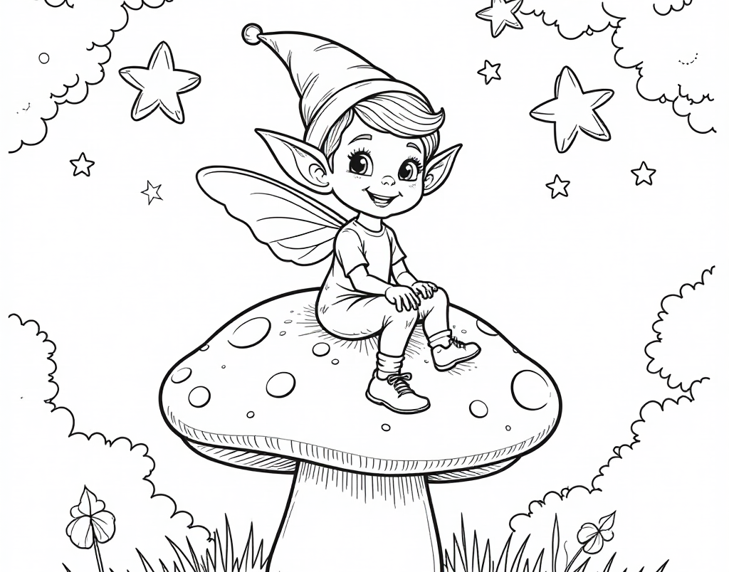 Free Elf Coloring Pages