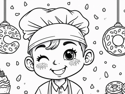 Free Donut Coloring Pages