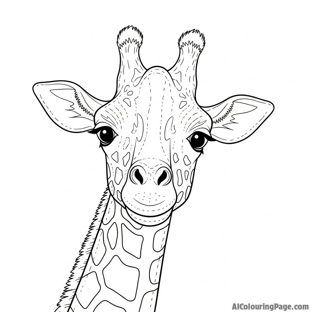 A high-contrast, chiaroscuro studio portrait of a giraffe.