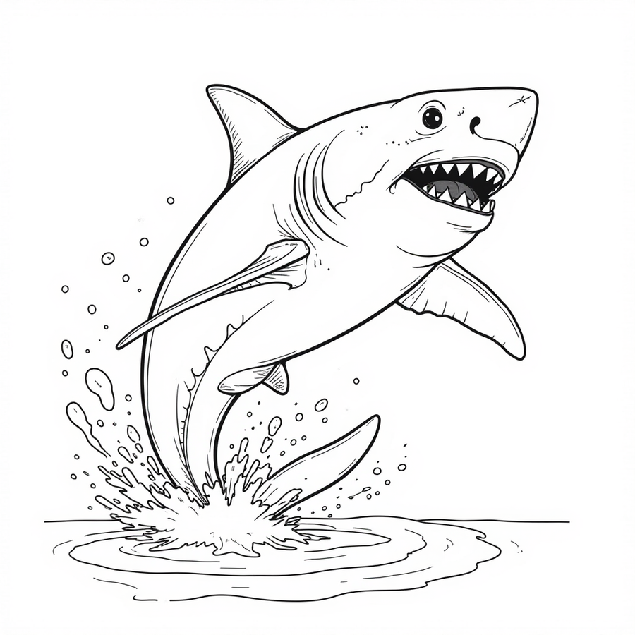 Shark leaping out of water