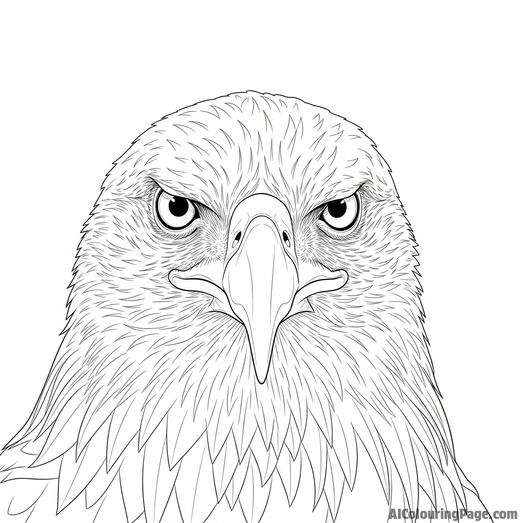 Close-up of an eagle's piercing gaze, intense focus.