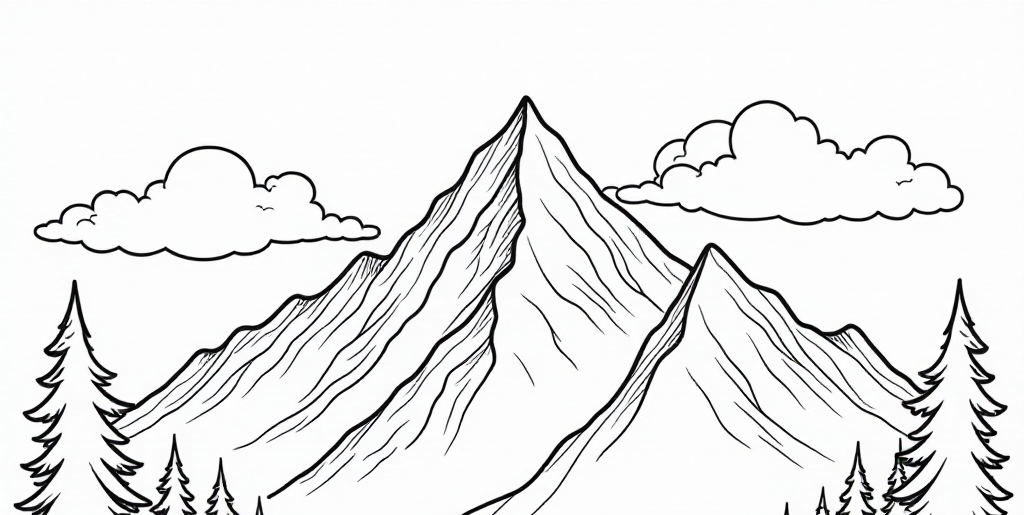 Free Mountain Coloring Pages