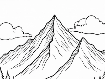 Free Mountain Coloring Pages