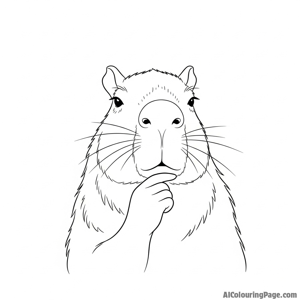 An old, wise-looking capybara with a thoughtful expression.