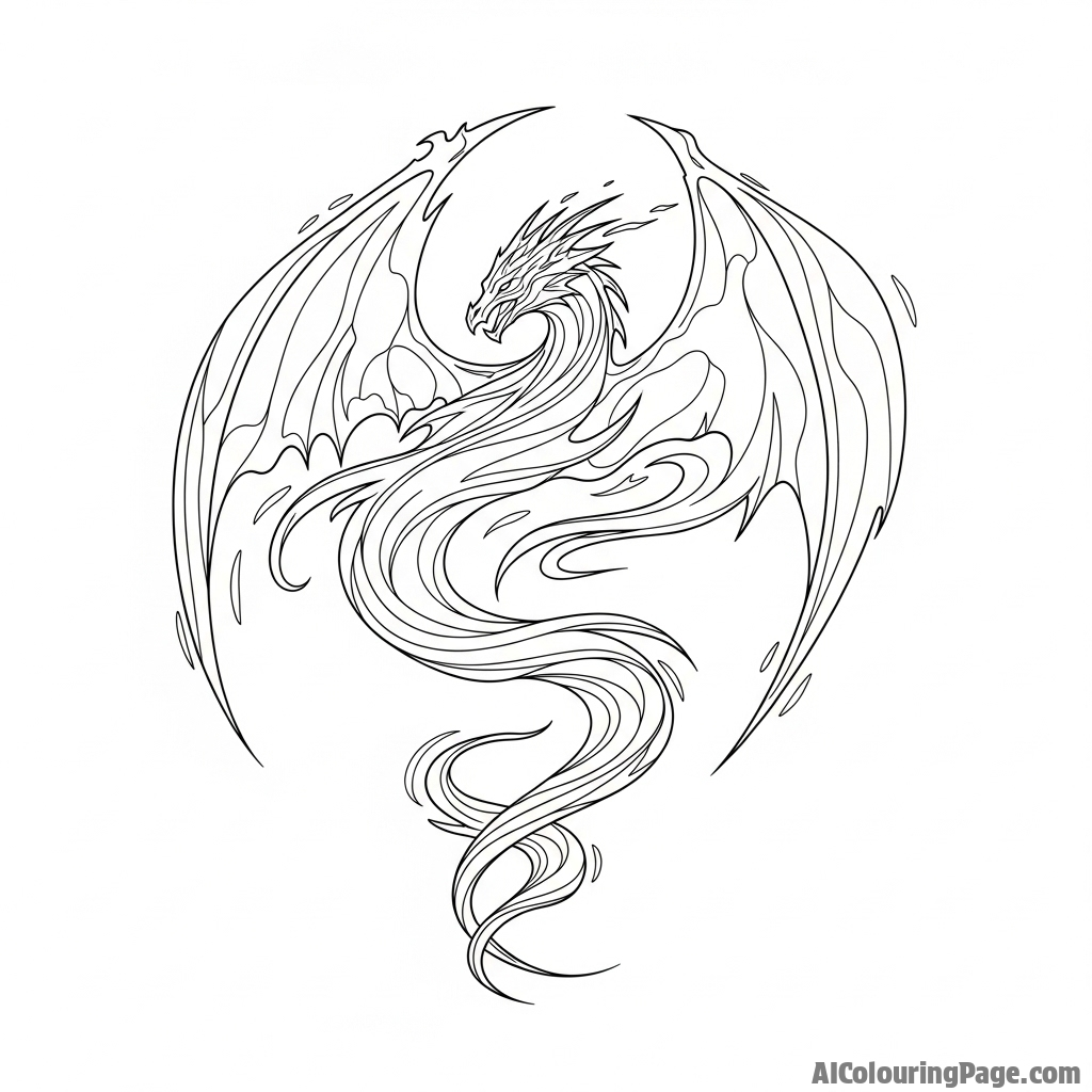 A dragon made of swirling sand and wind, a desert elemental.