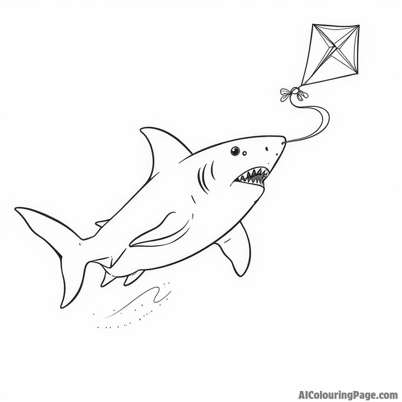 Shark flying a kite