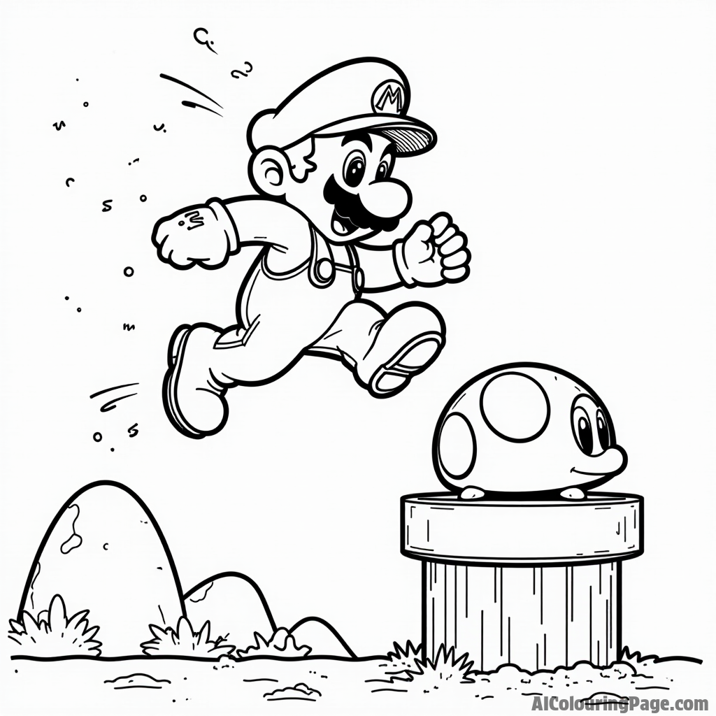 Color Your Way to the Mushroom Kingdom: Fun Mario Coloring Page Prompts