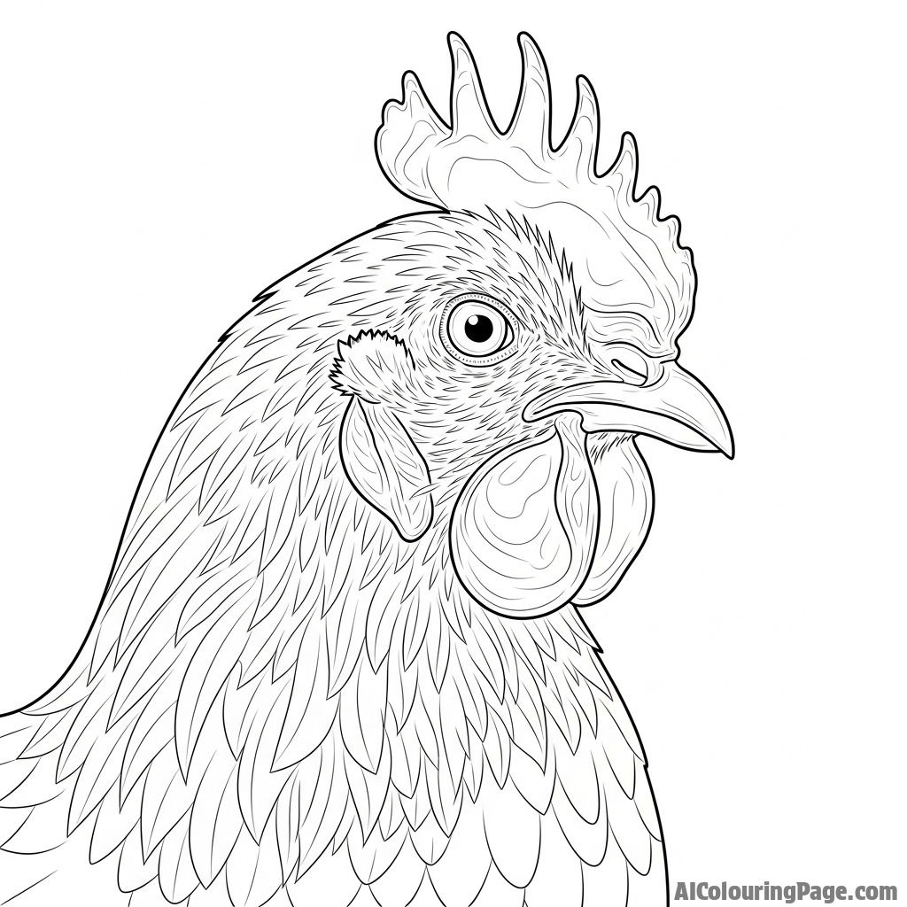 A portrait of a chicken rendered in the style of a classical master painter.