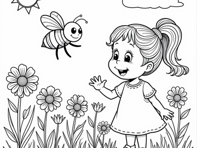 Free Bee Coloring Pages