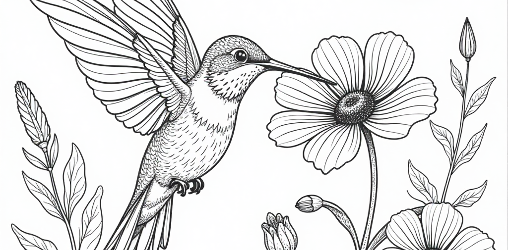 Free Hummingbird Coloring Pages