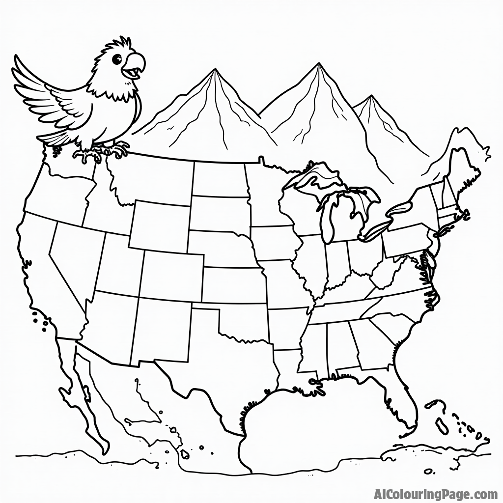 Free US Map Coloring Pages