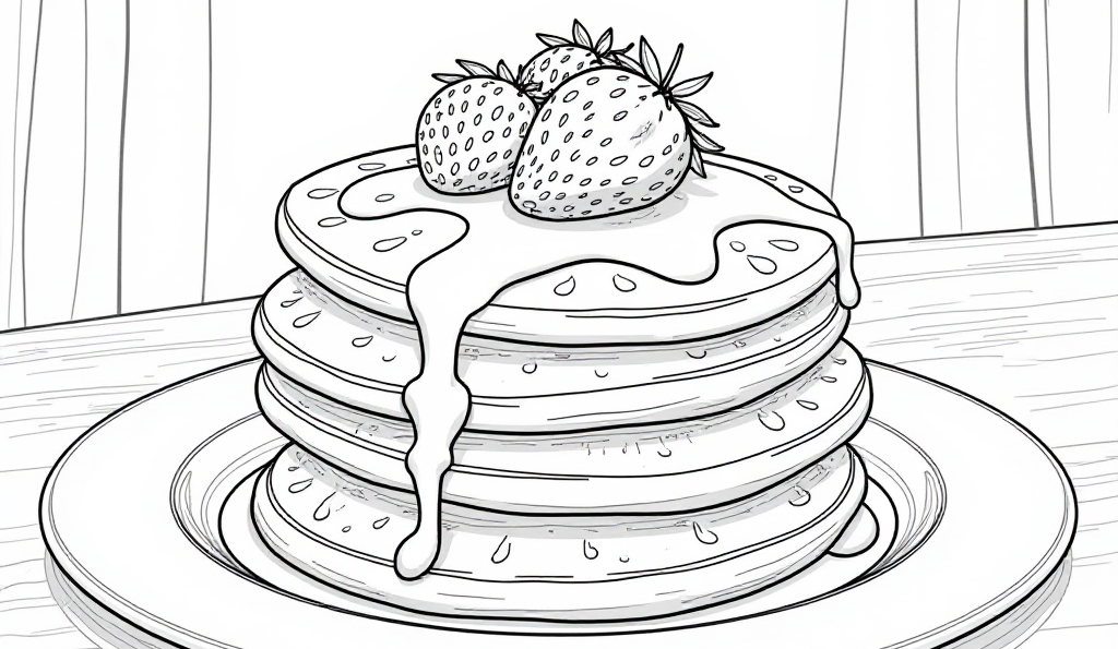 Free Pancakes Coloring Pages