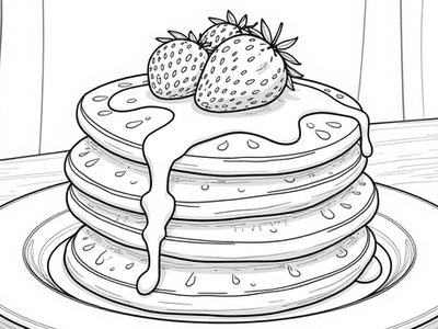 Free Pancakes Coloring Pages