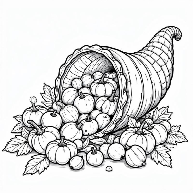 Cornucopia Coloring Page