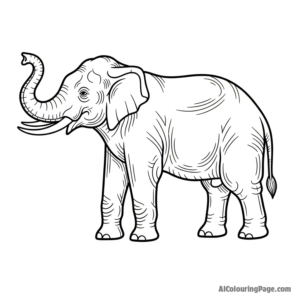 A detailed illustration of an elephant in the style of a medieval bestiary.