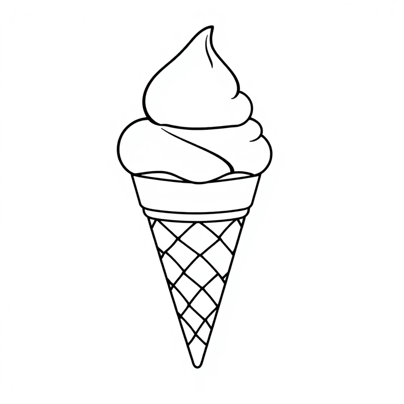 A cartoon ice cream cone