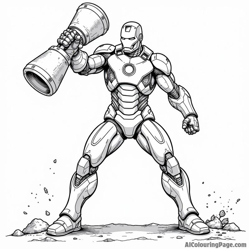 Iron Man lifting a heavy object