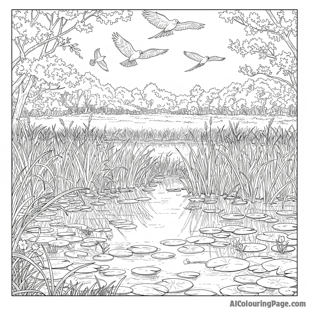 A restored wetland, providing habitat for diverse species.