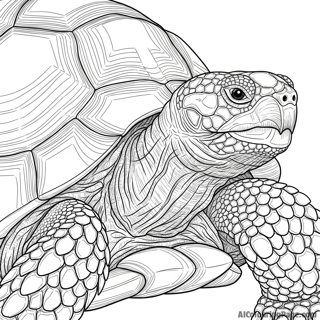 A detailed ink sketch of a tortoise's weathered and wrinkled skin.