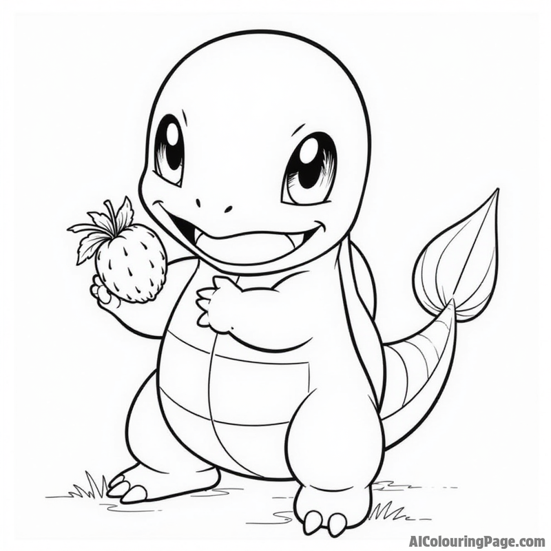 Squirtle eating a berry