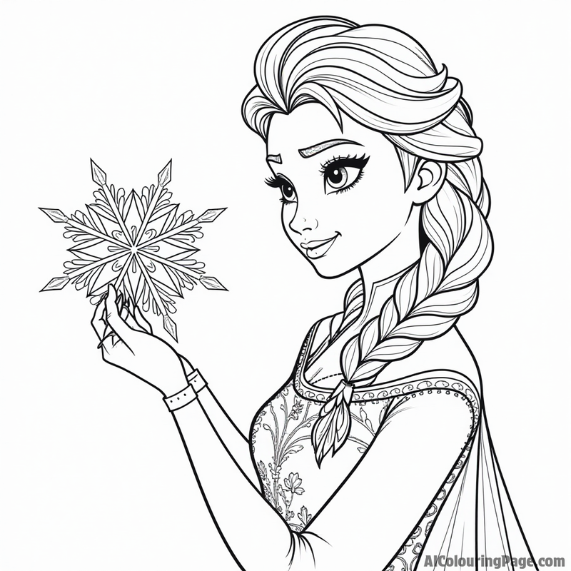 Elsa creating a snowflake