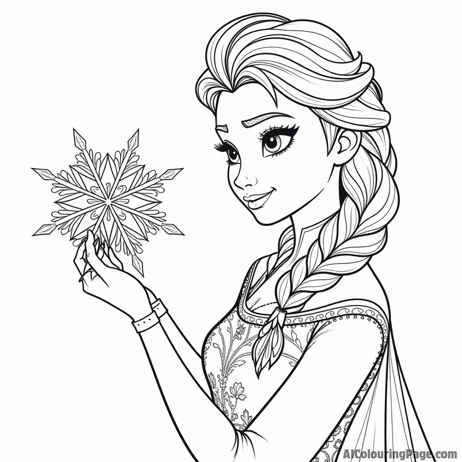 Elsa creating a snowflake